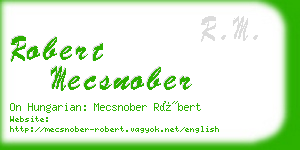 robert mecsnober business card